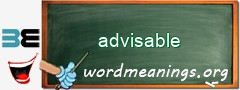 WordMeaning blackboard for advisable